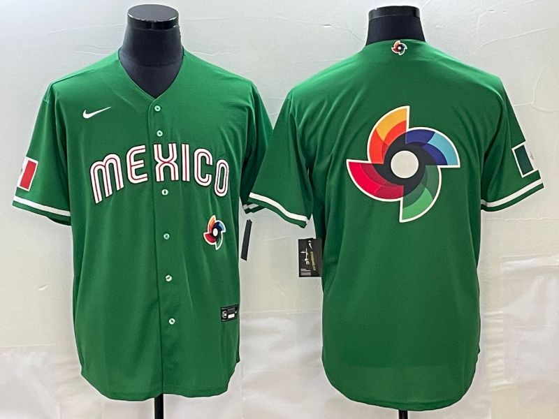 Men 2023 World Cub Mexico Blank green Nike MLB Jersey14